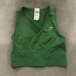 Gymshark Athletic Green V-Neck Sports Top